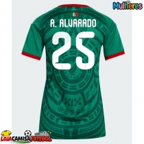 Camisa de Futebol México Roberto Alvarado #25 Equipamento Principal Mulheres Mundo 2026 Manga Curta